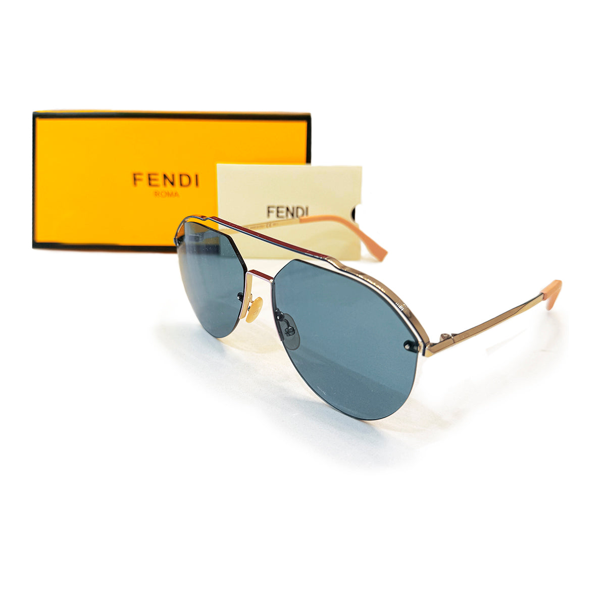 Fendi Lentes de Sol Aviador Dorado